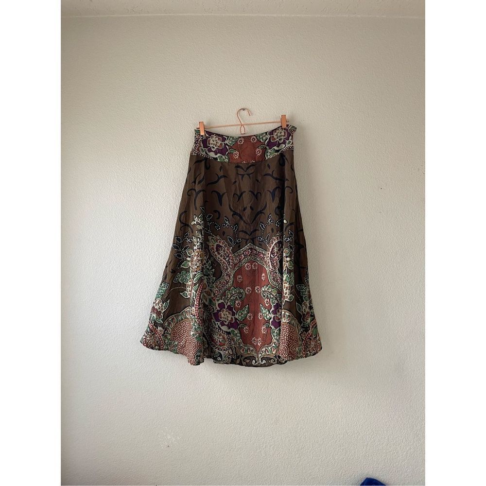 Cold water creek silk knee length‎ skirt size medium